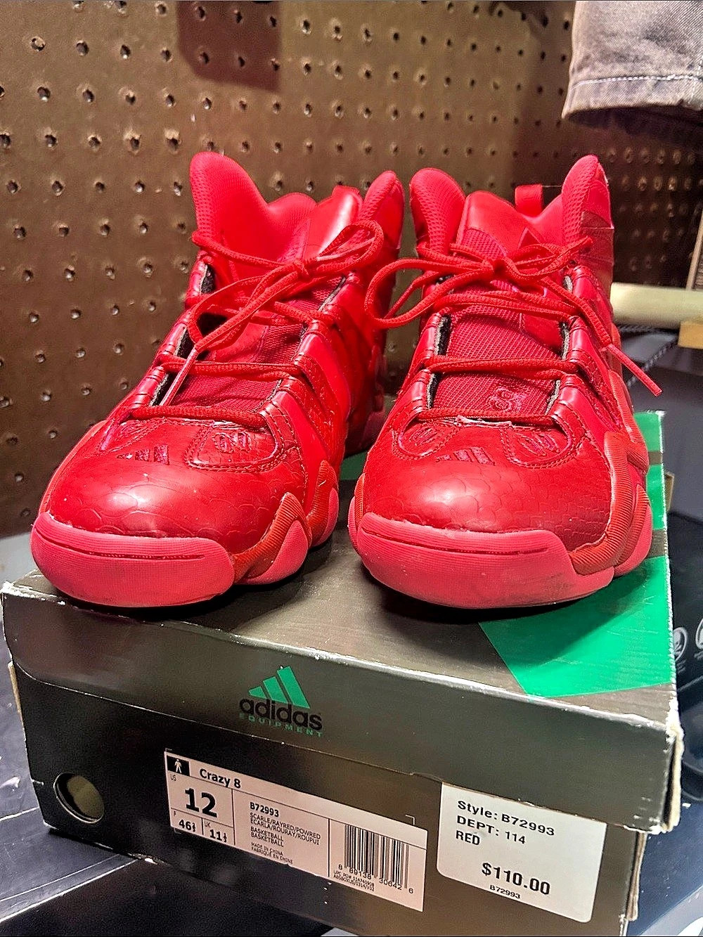 Adidas Crazy 8 Men's Red Sneakers US 12